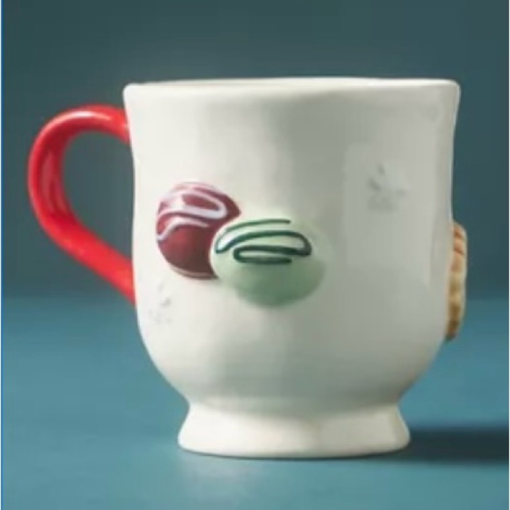 NWT Anthropologie HOLIFAYE STONEWARE MUG in red